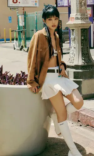 Minnie wearing Miu Miu belt