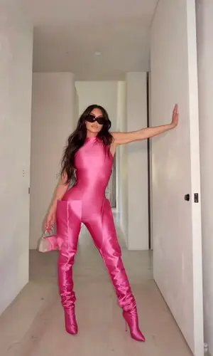 Kim Kardashian wearing Skims suit