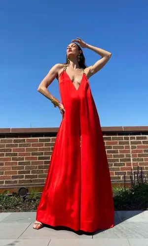 Karlie Kloss wearing Schiaparelli suit
