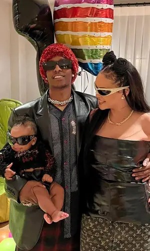 Rihanna’s Outfit in Rick Owens Top, Louis Vuitton Jeans & Balenciaga Eyewear (2023)