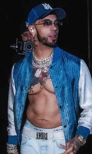 Anuel AA wearing Amiri hat