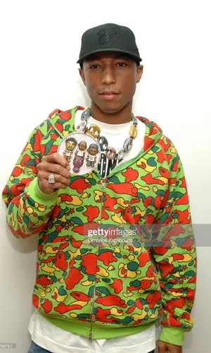 Pharrell Williams wearing Bape hoody