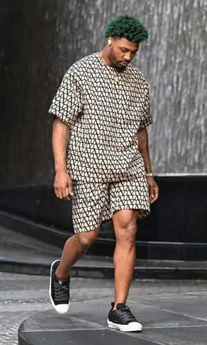 Marcus Smart wearing Valentino shorts