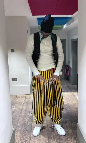 ASAP Nast wearing Chrome Hearts hat