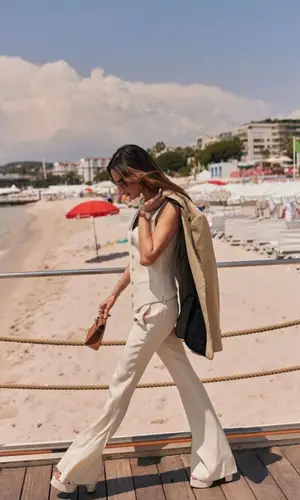 Alessandra Ambrosio wearing Petar Petrov jacket