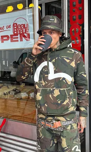 Central Cee wearing Palace jeans