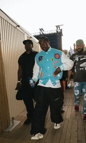 Pusha T’s Outfit in Louis Vuitton Jacket, Uniqlo T-Shirt & Adidas Sneakers (2023)
