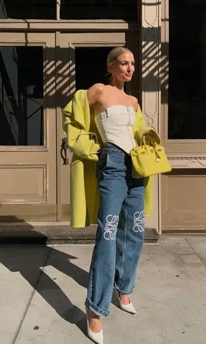 Leonie Hanne wearing Dion Lee top