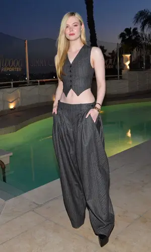 Elle Fanning wearing Stella McCartney pants
