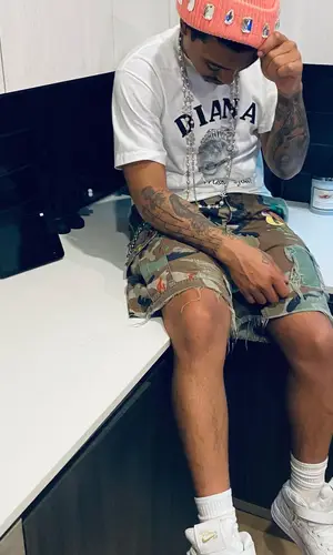 Lil Meech wearing Gallery Dept. shorts