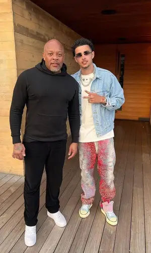 Curtis Jones wearing Gallery Dept. jeans