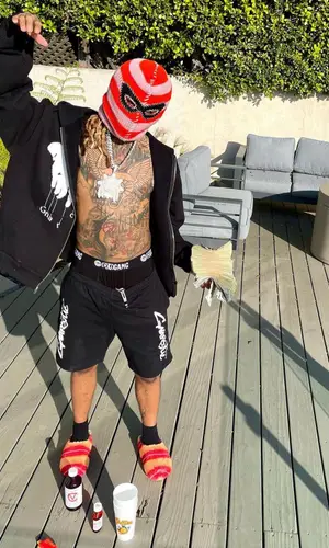 Lil Gnar wearing Marni hat