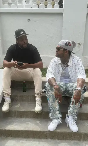 Dave East wearing Versace eyewear