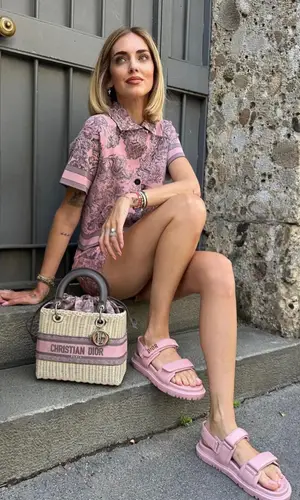 Chiara Ferragni wearing Dior shorts