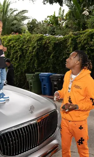 Rich The Kid wearing Chrome Hearts hoody