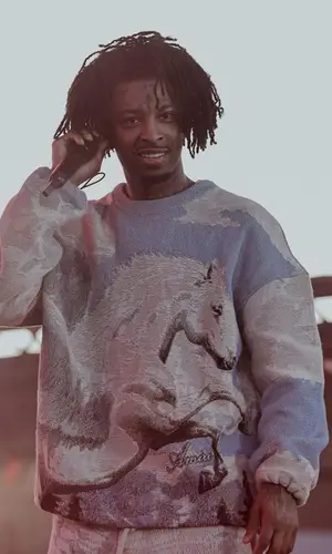 21 Savage wearing Amiri shorts