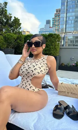 Ella Rodriguez wearing Marine Serre swimwear