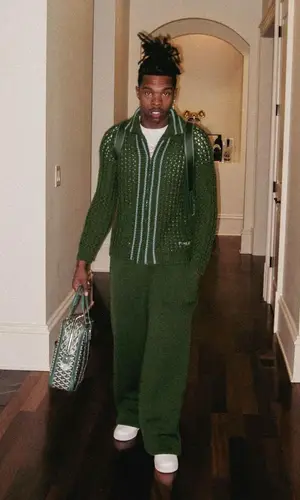 Lil Baby wearing Goyard backpack