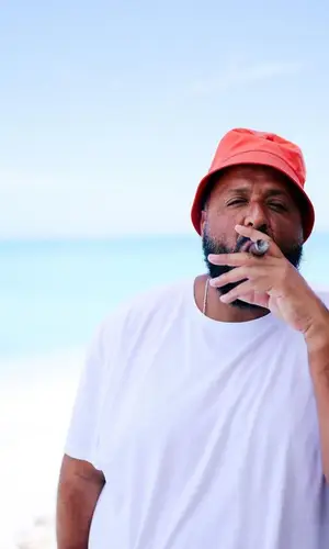 DJ Khaled wearing Prada hat