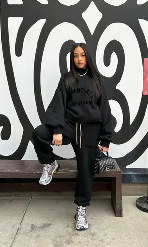 Jodie Woods wearing Fear of God pants