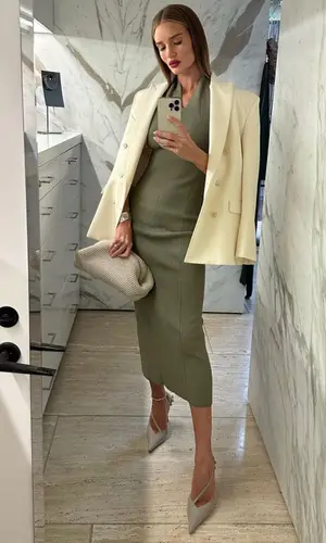 Rosie Huntington-Whiteley wearing Wardrobe.NYC jacket