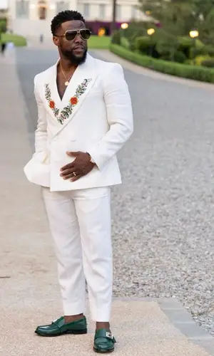Kevin Hart wearing Casablanca trousers