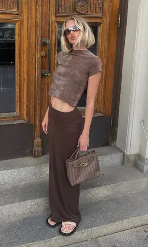 Elsa Hosk wearing Helsa Studio sandal