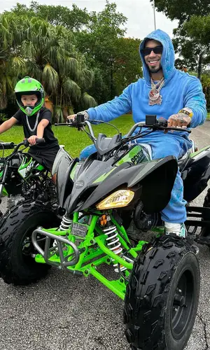 Anuel AA wearing Amiri hoody
