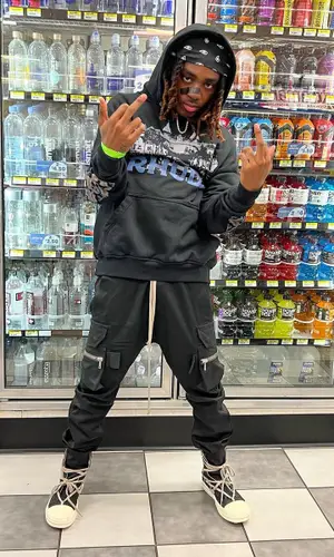 Eem Triplin wearing Rick Owens pants