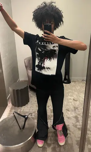 Jaydes wearing Rick Owens sneakers
