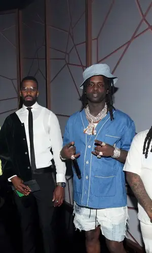 Chief Keef wearing Gallery Dept. shorts