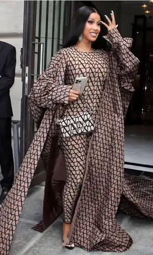 Cardi B wearing Valentino suit