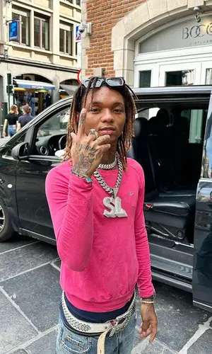 Swae Lee wearing Lacoste t-shirt