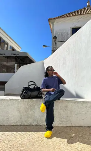 KayCyy’s Outfit in Ksubi Jeans, Balenciaga Bag & Marni Sandals (2023)