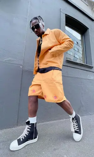 Nji Malone wearing Jimi Palais jacket