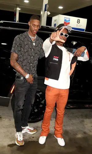 Hansel Enmanuel wearing Versace eyewear