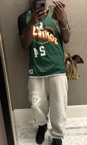 Lil Yachty wearing Champion jersey
