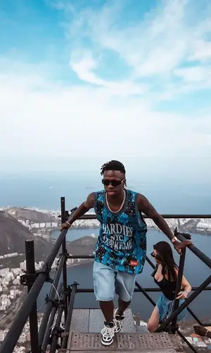 Vinicius Jr wearing Supreme jersey