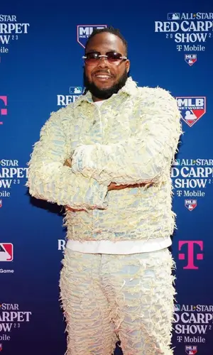 Vladimir Guerrero Jr wearing Who Decides War jacket