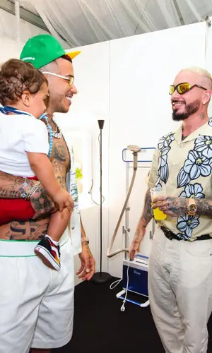 Sfera Ebbasta wearing Rhude shirt