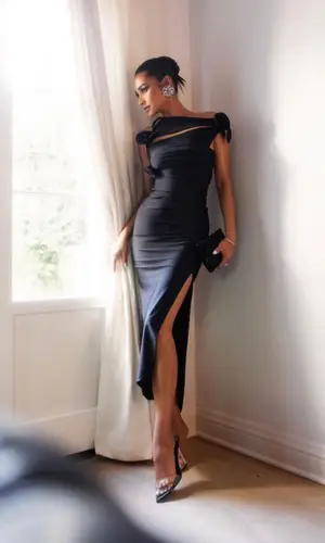 Shay Mitchell wearing Femme LA sandal
