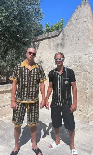 Erling Haaland wearing Dolce & Gabbana shorts