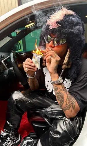 Lil Gnar wearing Balenciaga eyewear