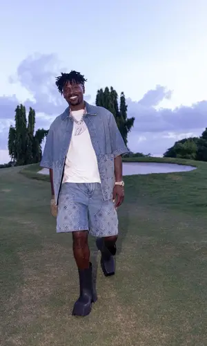 Antonio Brown wearing Louis Vuitton shorts