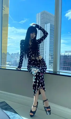 Jeon Soyeon wearing Versace shirt