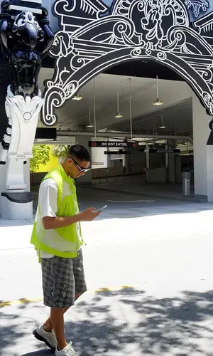 Achraf Hakimi’s Outfit in Stone Island Jacket, Ader Error Shorts & Saint Laurent Eyewear (2023)