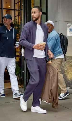 Stephen Curry’s Outfit in Issey Miyake Jacket & Celine Sneakers (2023)