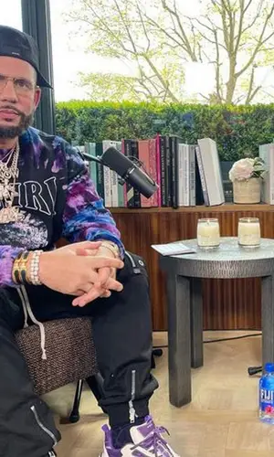 DJ Drama’s Outfit in Rick Owens Pants & Amiri Cap (2023)