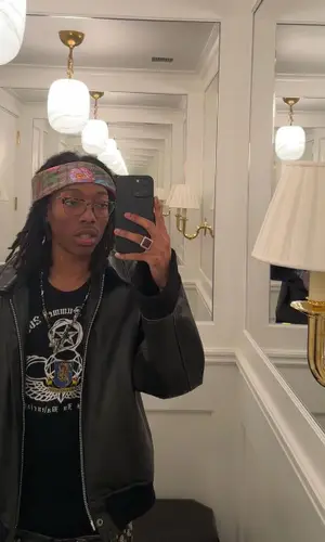 Lil Tecca wearing Gucci scarf