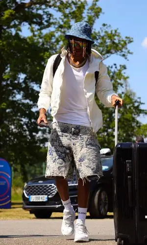 Michael Olise wearing Balenciaga sock